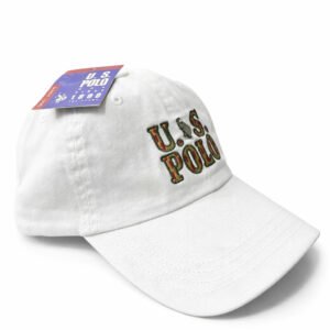 U.S. Polo White Embroidered Logo Baseball Cap