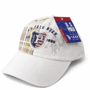 U.S. Polo Assn. White Heritage Shield Baseball Cap
