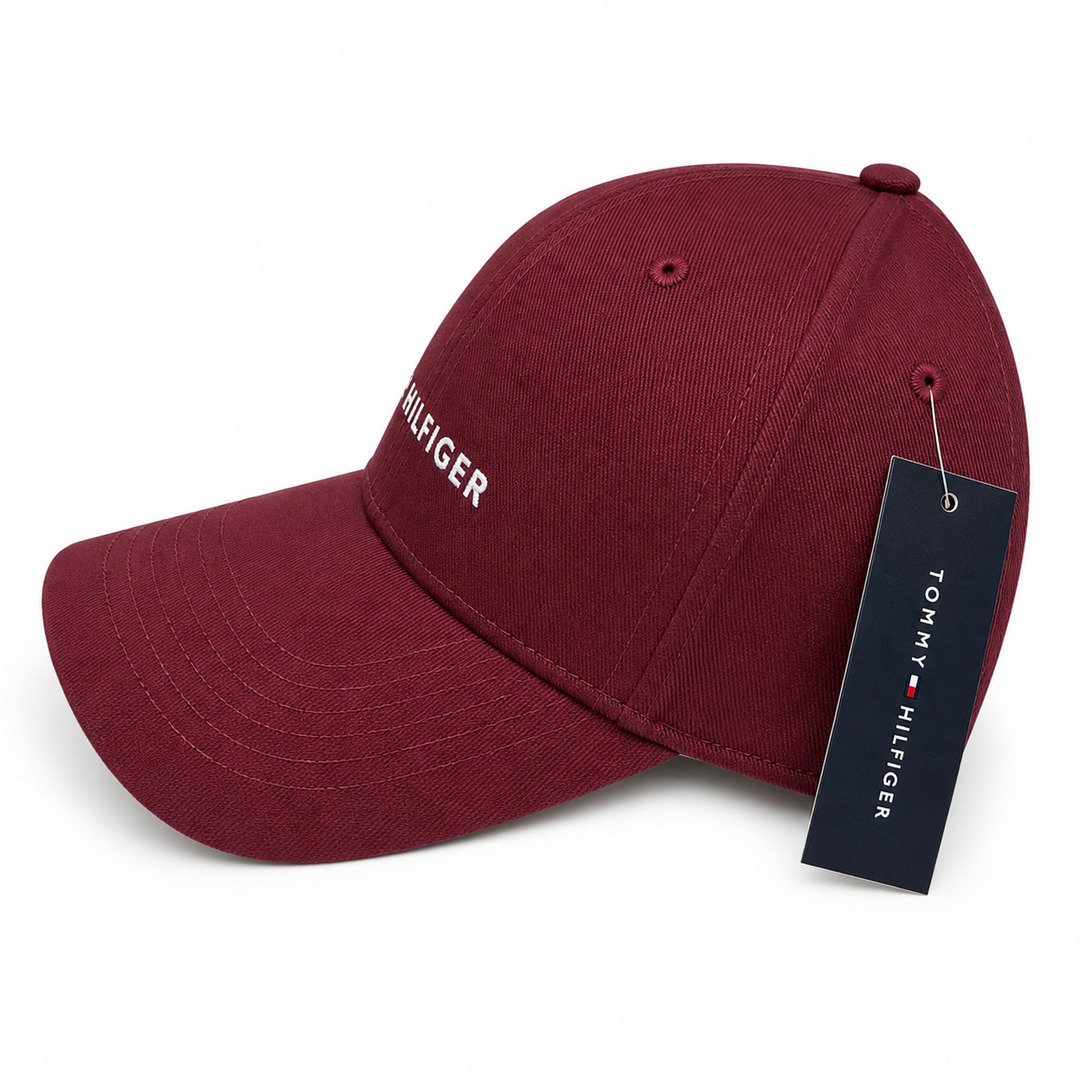 Tommy Essential Cap – Burgundy - Image 2