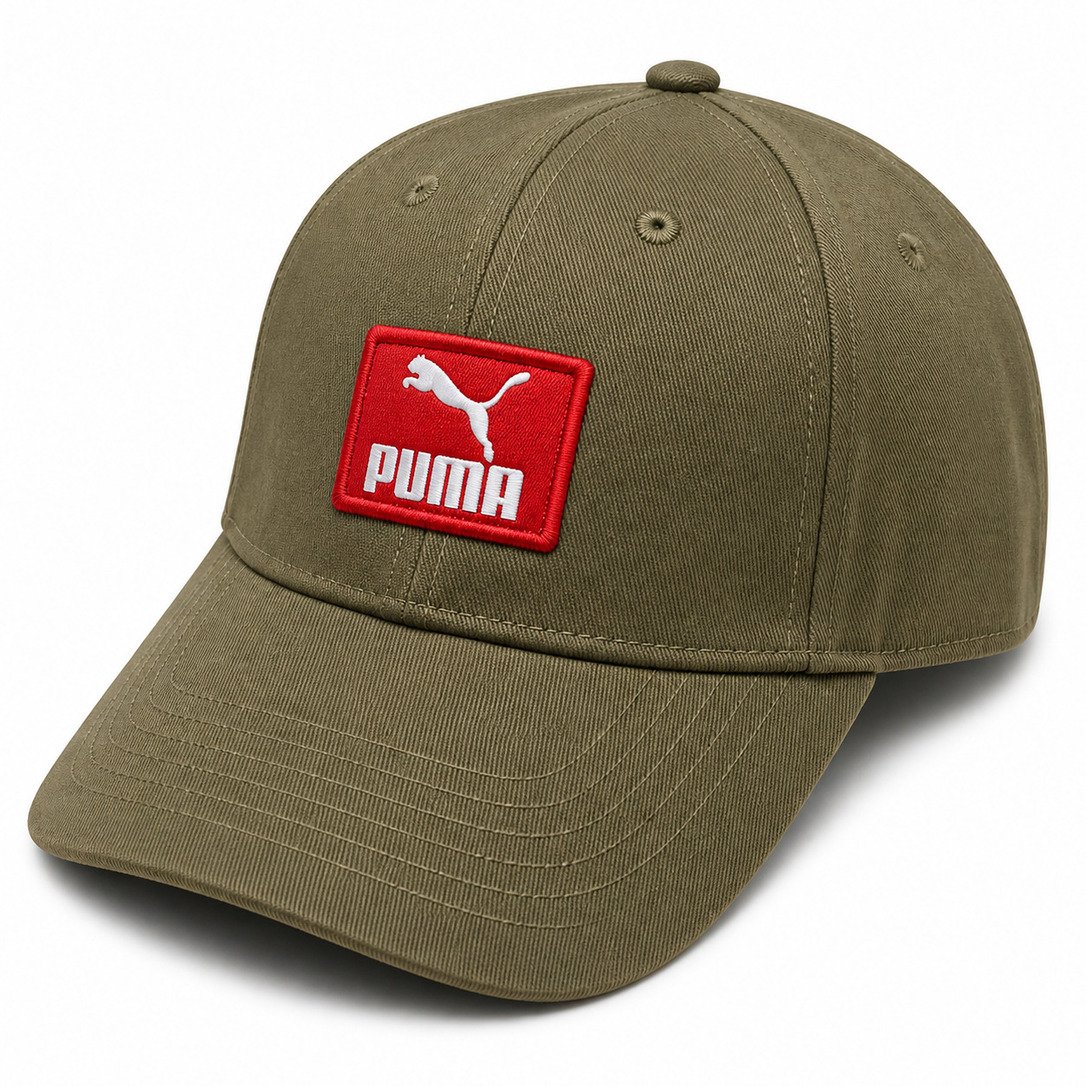 Puma Patch Cap – Olive Green - Image 2